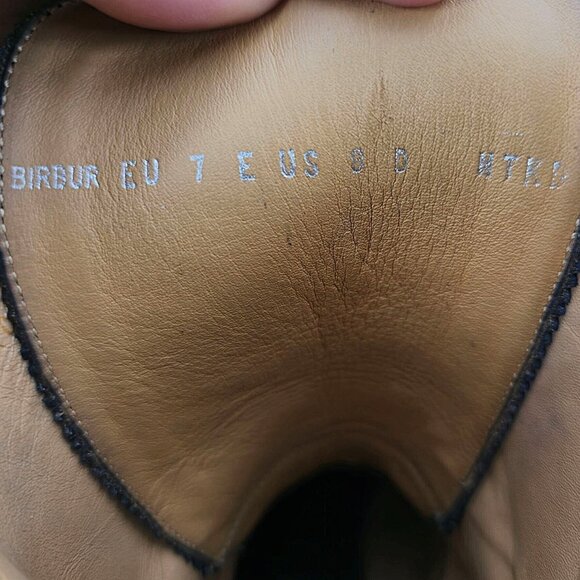 Bally of Switzerland Black Grain Leather Combat Boots Men 8 Wingtip Birbur Shoes - Picture 4 of 13